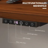 Vinsetto Elektryczny stelaż stołu, regulowany na wysokość stelaż biurka stojącego, stal(m-5)