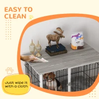 PawHut Indoor Dog Crate Furniture, Side End Table, with Soft Washable Cushion, Lockable Doors, for Large Dogs(m-7)