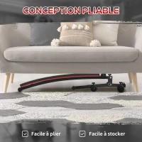 HOMCOM Banc de musculation pliable banc abdominaux hauteur réglable 5 positions dim. 139L x 47l x 51-69 cm rouge noir(m-7)