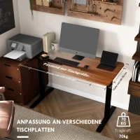 Vinsetto Elektryczny stelaż stołu, regulowany na wysokość stelaż biurka stojącego, stal(m-7)