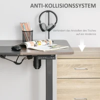 Vinsetto Biurko elektryczne biurko komputerowe z regulacją wysokości metal kolor naturalny czarny(m-8)