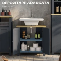 Kleankin Dulap Sub Chiuveta – Cu Picior, Usi Duble & Raft Alb(m-5)