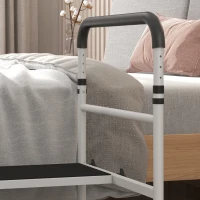 HOMCOM Marchepied escabeau 2 marches avec 2 poignées barres de sécurité hauteur réglable pour appui noir blanc(m-8)