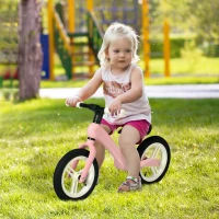 AIYAPLAY 12" Balance Bike, Lightweight No-Pedal Training Bike for Children with Adjustable Seat, Rubber Wheels - Pink(m-2)