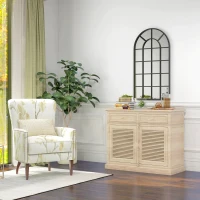 HOMCOM 110 x 62 cm Arched Decorative Wall Mirror for Bedroom Living Room, Modern Window Bathroom Mirror for Home Decor(m-9)