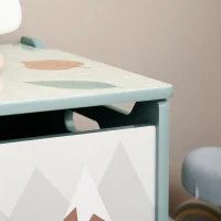 ZONEKIZ Baule Portagiochi per Bambini con Coperchio e Cerniera di Sicurezza in MDF, 60x37x39cm, Verde(m-7)