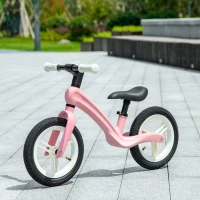 AIYAPLAY 12" Balance Bike, Lightweight No-Pedal Training Bike for Children with Adjustable Seat, Rubber Wheels - Pink(m-10)