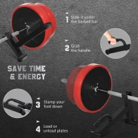 SPORTNOW Deadlift Barbell Jack with Non-Slip Handle, for Weight Training - Black(m-4)