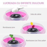 HOMCOM Aparat pentru Vată de Zahăr din PP, Inox și Aluminiu(m-7)