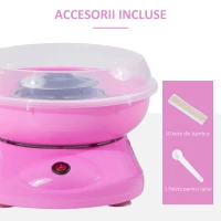 HOMCOM Aparat pentru Vată de Zahăr din PP, Inox și Aluminiu(m-6)