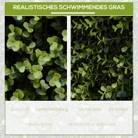 Outsunny Zielona ściana ze sztucznych roślin, 12 elementów, 50 x 50 cm(m-4)