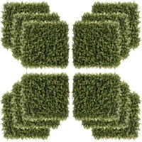 Outsunny Zielona ściana ze sztucznych roślin, 12 elementów, 50 x 50 cm(m-1)