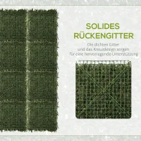 Outsunny Zielona ściana ze sztucznych roślin, 12 elementów, 50 x 50 cm(m-6)