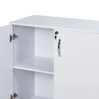 Vinsetto Lockable Office Storage Cabinet 2-Tier Filing Cabinet w/ Feet 2 Keys Melamine Coating Aluminium Handles Home Office Printer Stand White(m-7)