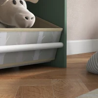 ZONEKIZ Estante para Brinquedos Organizador Infantil com Prateleiras Abertas e 2 Caixas de Tecido não Tecido Amovíveis 62,4x26,5x90 cm Verde(m-9)