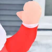 HOMCOM 4ft Inflatable Christmas Santa Claus Gift with LED Xmas Décor Holiday Outdoor Yard Decoration(m-8)