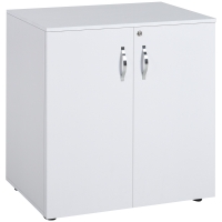 Vinsetto Lockable Office Storage Cabinet 2-Tier Filing Cabinet w/ Feet 2 Keys Melamine Coating Aluminium Handles Home Office Printer Stand White