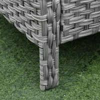 Outsunny Conjunto de Muebles de Jardín 6 Piezas de Ratán con Mesa de Centro Sofá Doble 2 Sillones Individuales 2 Taburetes con Cojines para Patio Porche Terraza Gris(m-8)