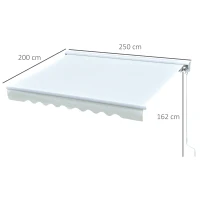 Outsunny Tenda da Sole a Bracci con Apertura Automatica, Telecomando e Luci a LED, Beige 250x200cm(m-3)