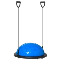 HOMCOM Balance Trainer Demi-Ballon d'équilibre avec Bandes élastiques de résistances et poignées Ø50 cm - antidérapant réversible pour Sport - Yoga(m-1)