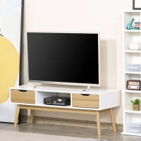 HOMCOM TV Stand Cabinet Unit for TVs up to 50 Inch with 2 Drawers and Storage Compartment Entertainment Console for Living Room(m-2)