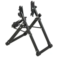 HOMCOM Stand de réparation de roue de vélo - pied d'atelier vélo pliable - Compatible pneus 20-29 pouces - acier noir(m-1)