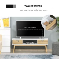 HOMCOM TV Stand Cabinet Unit for TVs up to 50 Inch with 2 Drawers and Storage Compartment Entertainment Console for Living Room(m-5)
