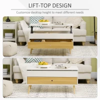 HOMCOM Masa cu compartiment de depozitare ascuns si sertar, pentru birou, living(m-4)