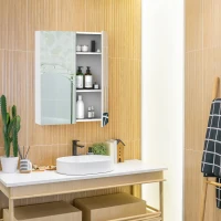 Szafka półka łazienkowa wisząca lustro 75 x 60 x 15 cm HOMCOM(m-2)