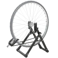 HOMCOM Stand de réparation de roue de vélo - pied d'atelier vélo pliable - Compatible pneus 20-29 pouces - acier noir(m-2)