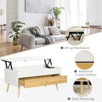 HOMCOM Masa cu compartiment de depozitare ascuns si sertar, pentru birou, living(m-6)