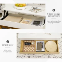 HOMCOM Masa cu compartiment de depozitare ascuns si sertar, pentru birou, living(m-5)