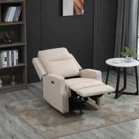 Fotel relaksacyjny fotel rozkładany fotel TV zero wall odchylany o 150° tkanina beżowy(m-2)