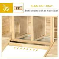 PawHut Kleintierstall inkl. Trennplatte 4 Rollen Tannenholz Metall Natur(m-8)