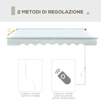 Outsunny Tenda da Sole a Bracci con Apertura Automatica, Telecomando e Luci a LED, Beige 250x200cm(m-4)