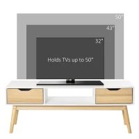 HOMCOM TV Stand Cabinet Unit for TVs up to 50 Inch with 2 Drawers and Storage Compartment Entertainment Console for Living Room(m-7)