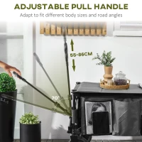 Outsunny Garden Trolley, Cargo Traile on Wheels, Folding Collapsible Camping Trolley, Outdoor Utility Wagon, Dark Grey(m-4)