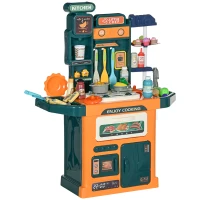 AIYAPLAY Cucina Giocattolo per Bambini 3-6 Anni da 77 Pezzi con Rubinetto, Suoni Realistici e Luci(m-10)