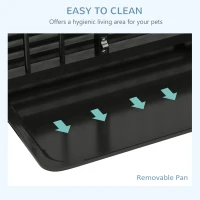 PawHut 37" Heavy Duty Dog Crate, Foldable Dog Cage, with Openable Top, Locks, Removable Tray, Wheels - Black(m-7)