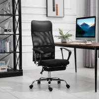 Vinsetto scaun de birou ergonomic, insertie plasa, negru(m-11)