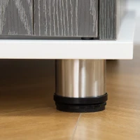 Klatka dla psa PawHut konstrukcja 2 w 1 buda dla psa skrzynia transportowa składana stolik domek dla psa z oknem regulowane stopki płyta wiórowa kolor szary + biały 85 x 55 x 75 cm(m-7)