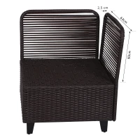 Outsunny Lot de 2 accoudoirs Salon de Jardin dim. 63L x 60l cm (épaisseur : 2,5 cm) résine tressée Chocolat(m-8)