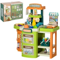 AIYAPLAY Supermercato Giocattolo per Bambini 3-6 Anni con Cassa e Accessori, Design Pieghevole a Trolley(m-10)