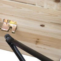 Outsunny Portable Folding Camping Picnic Trestle Beer Table and Bench Set Garden BBQ Chairs Stools Wooden Wood (120cm(L) x 25cm(W) x 46cm(H))(m-7)