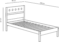 HOMCOM Lit Enfant 90 x 190 cm - Structure lit avec tête de lit et sommier à Lattes Inclus - pin Massif MDF Classe E1 Blanc(m-3)