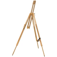 Vinsetto Sevalet pentru Pictura Pliabil din Lemn de Fag cu Inaltime si Inclinare Reglabile, 93x84x183 cm, Lemn natur(m-10)