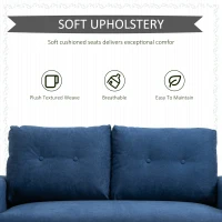 Homcom Canapea 2 Locuri – Stil Nordic, Matlasata, 145×76×88 cm(m-5)