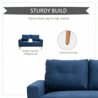 Homcom Canapea 2 Locuri – Stil Nordic, Matlasata, 145×76×88 cm(m-6)