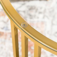 HOMCOM Set de 2 Mese de Cafea Rotunde, Set de Mese cu Masa de Cafea din Sticla, Noptiera pe Roti cu 4 Rafturi de Depozitare, Mese Laterale Moderne pentru Camera de Zi, Auriu, Stejar(m-8)