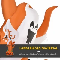HOMCOM Selbstaufblasend Halloweendekoration mit LED-Lichtern, inkl. Gebläse und Befestigungsmaterial, 156cm x 107cm x 274cm(m-5)